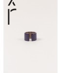 Bague Jonque en corne blonde avec laque violet