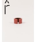 Bague Jonque en corne africaine avec laque brique
