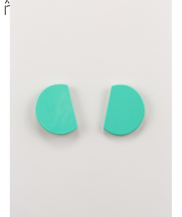 Rayon" earrings in blond horn and mint lacquer"