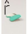 Rayon" earrings in blond horn and mint lacquer"