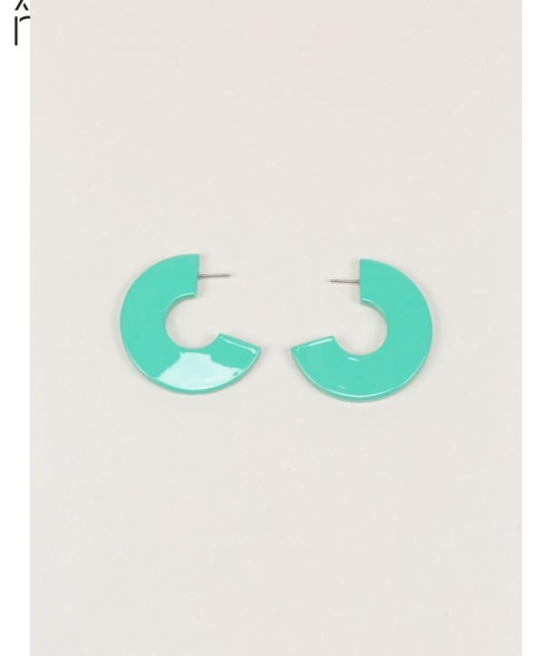 Onde" earrings in blond horn and mint lacquer"