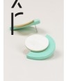 Terrasse" earrings in blond horn and mint lacquer"