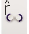 Terrasse" earrings in blond horn and purple lacquer"