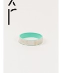 Bandeau" medium bracelet in blond horn and mint green lacquer"