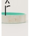Bandeau" medium bracelet in blond horn and mint green lacquer"