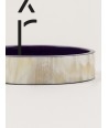 Bandeau" medium bracelet in blond horn and purple lacquer"