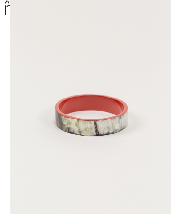 Bandeau medium bracelet in horn and brick lacquer