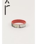 Bandeau medium bracelet in horn and brick lacquer