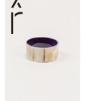 Bandeau" wide bracelet in blond horn and purple lacquer"