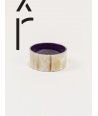 Bandeau" wide bracelet in blond horn and purple lacquer"