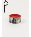 Bandeau wide bracelet in horn and brick lacquer