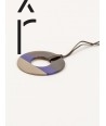 Pendentif anneau sabot de buffle et laque couleur indigo cafe crème