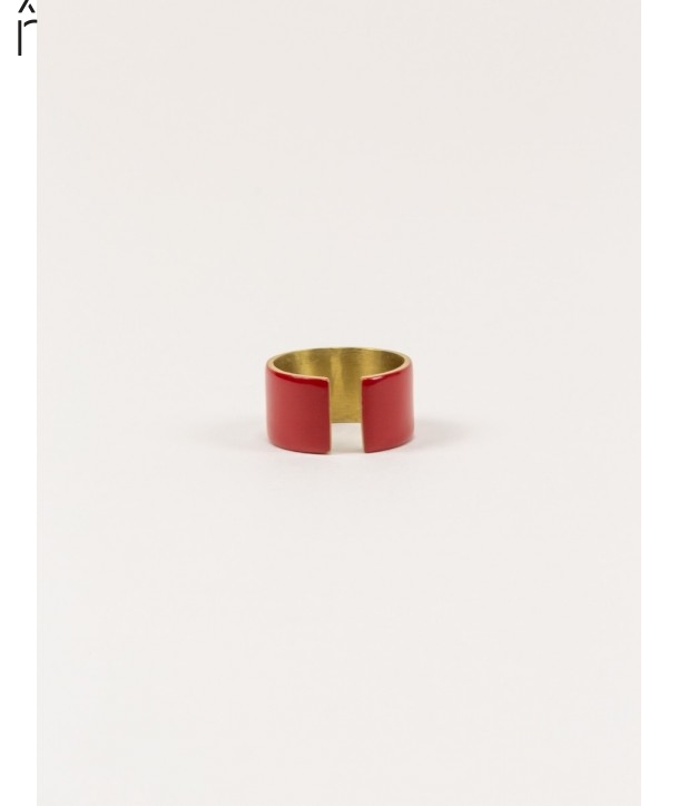 Bague ouverte laiton laque rouge