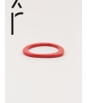 Bracelet en corne blonde Africaine, laqué rouge primaire
