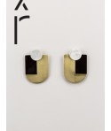 Stone & brass Ecu earrings