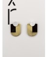 Stone & brass Ecu earrings