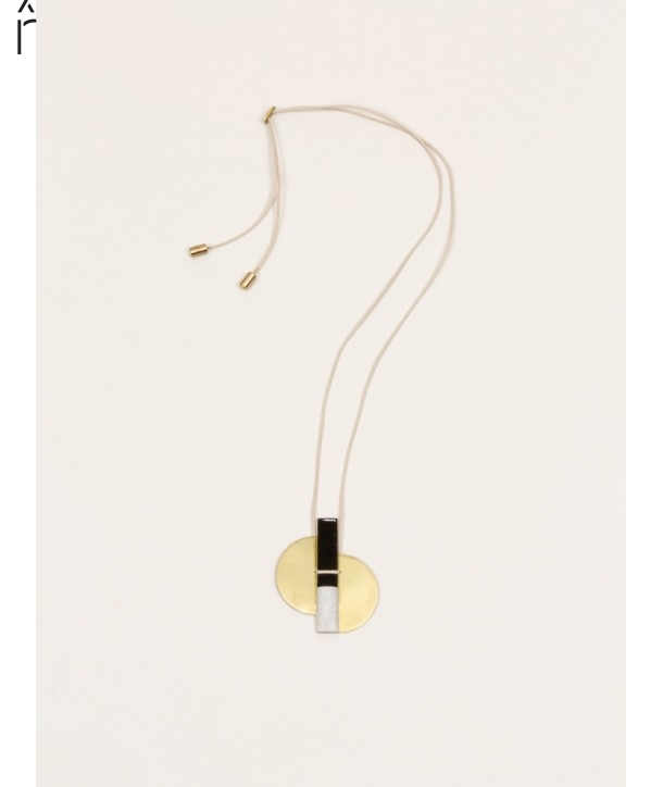 Stone & brass Ailes pendant