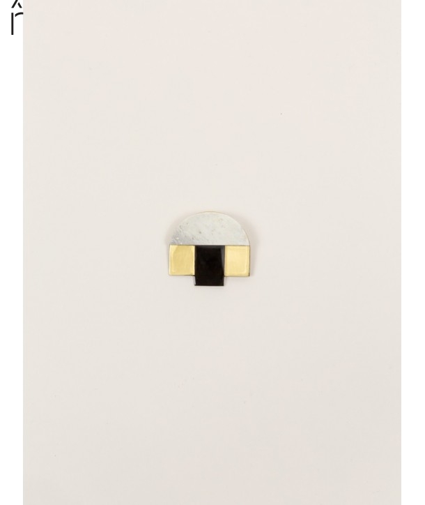 Stone & brass Colonne brooch
