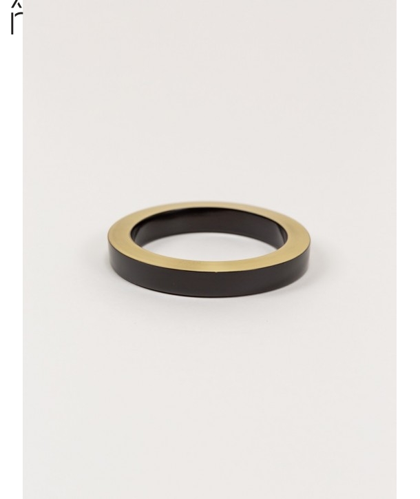 Brass and black lacquered wood bracelet in Size S