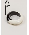 Round black inside and white outside lacquered wood bracelet in Size S
