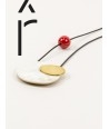 Bait pendant in horn, brass and red lacquer