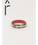 Marbled black horn bracelet with brick lacquer