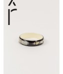Marbled black horn bracelet with ivory lacquer