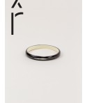 Bracelet en corne noire marbrée et laque ivoire