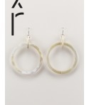 Big and small rings earrings in blond horn