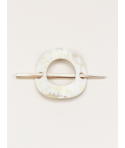 Cache chignon anneau rond en corne blonde