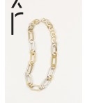 Collier anneaux épais ronds et ovales bords droits en corne blonde africaine