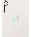 Eclipse" mint green lacquered brooch in blond horn"