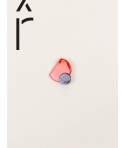 Eclipse" orange and purple lacquered brooch in blond horn"
