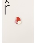 Eclipse brooch in horn, brick and ivory lacquer