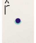 Couchant" mint green and purple lacquered brooch in blond horn"