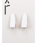 Hammered copper long earrings with white lacquer