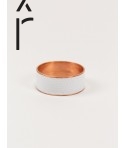 Hammered copper round bangle with white lacquer