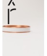 Hammered copper thin bangle with white lacquer