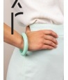 Round mint green lacquered wood bracelet size XS