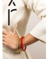Bracelet in blond horn and red lacquer