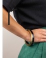 Brass and black lacquered wood bracelet in Size S