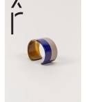 Indigo blue and cream coffee lacquered cuff