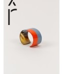 Orange and gray-blue lacquered cuff