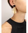 Beaters earrings in blond and black horn