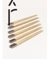 Set de 6 paires de baguettes en bambou et corne noire