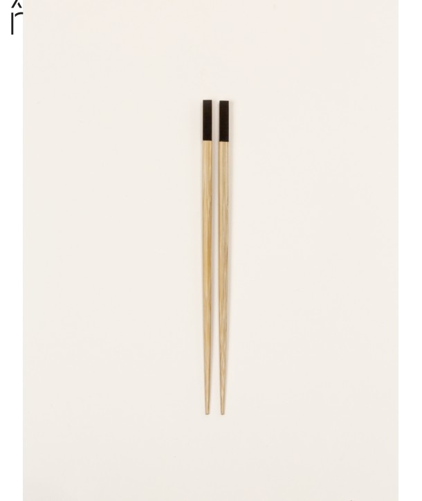 Set of 6 pairs of chopsticks in bamboo and black horn