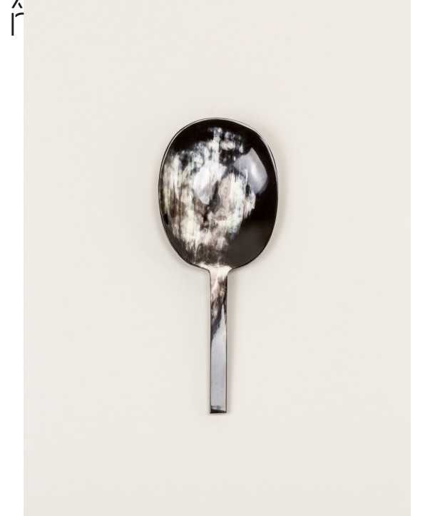 Baguette" marbled black horn rice spoon"