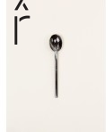 Set of 6 Baguette" dessert spoons in marbled black horn"