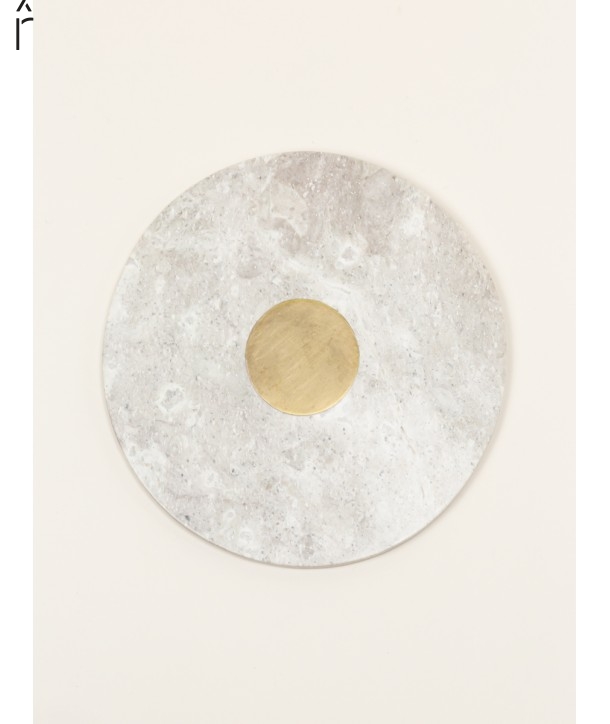Natural stone round tablemat with brass center