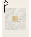 Natural stone square tablemat with brass central square
